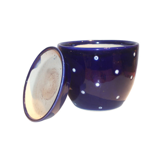 RARE BIRD TURKEY BLUE CERAMIC POT