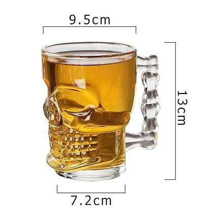 RARE BIRD Glass Skull Beer Mug