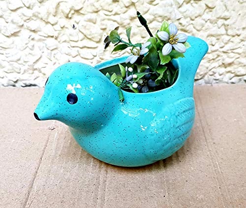 RARE BIRD Ceramic Bird Pots- Blue