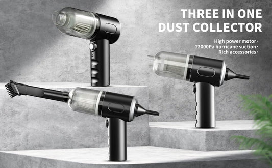 Rare Bird Car Vacuum Cleaner 2 in 1 with 3 Attachments & Blower | Cordless Handheld Vacuum Cleaner for Wet & Dry Cleaning for Home/Office/Car/Keyboard/Travel/Sofa/Office (1BLACK) (1black)