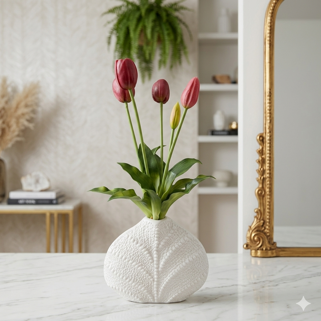 Rare Bird - Real Touch Pink Tulip Flowers for Home Decor