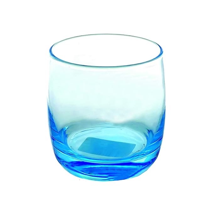 RARE BIRD glass wiskey ice blue texture set of 6