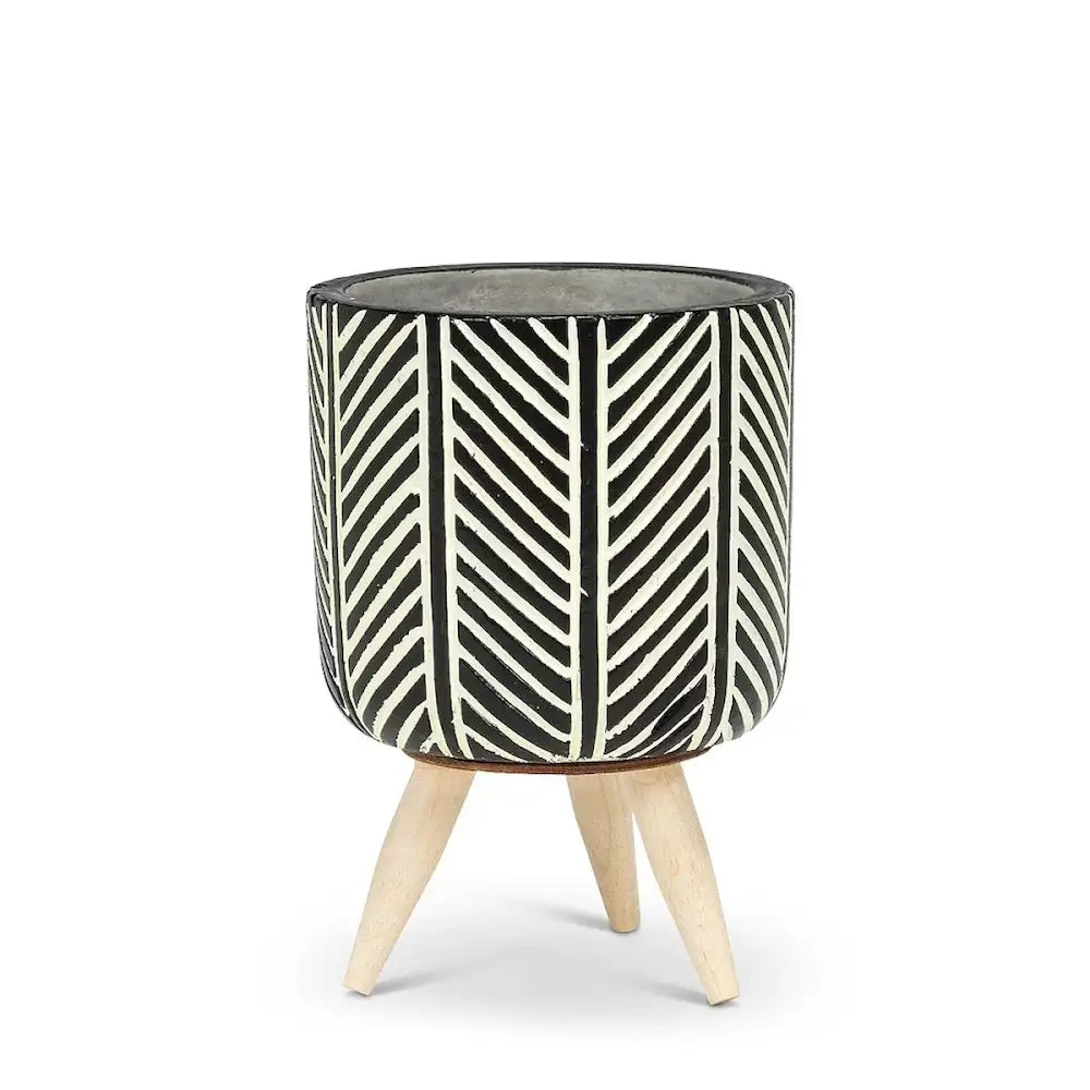 RARE BIRD Small Herringbone Tripod Planter