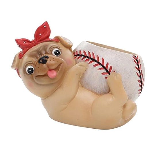 RARE BIRD Dog Shape Planter – Ceramic Desktop Succulent & Flower Pot