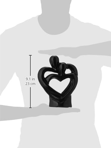 Rare Bird Passionate Romantic Couple Ceramic Statue for Home Decor (Pack of 1, Black) Visit the amazon basics Store
