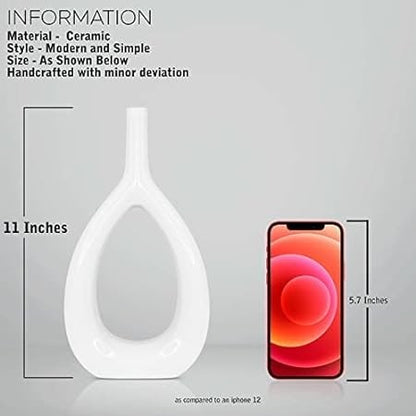 RARE BIRD White Oval Vase