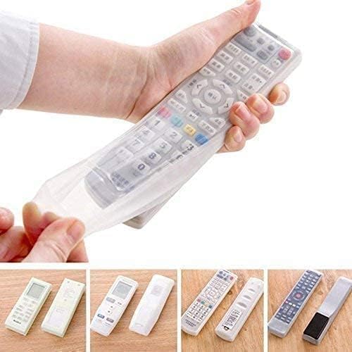 Rare Bird 3-Piece Stretchable Silicone Remote Cover Set – Dustproof & Waterproof for TV, AC, Setup Box Remotes (Transparent, Various Sizes)