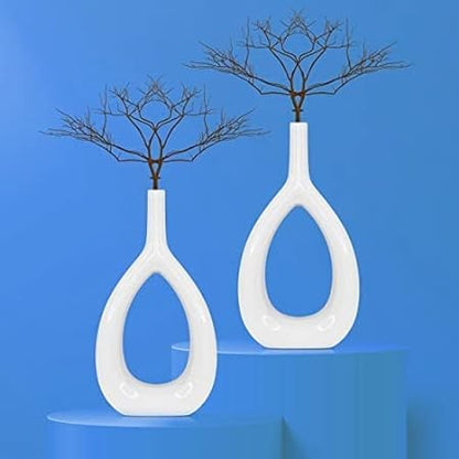 RARE BIRD White Oval Vase