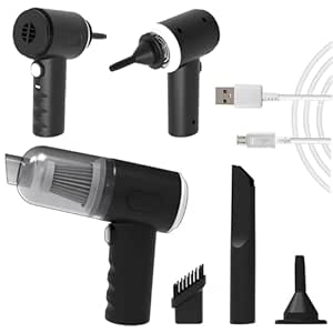 Rare Bird Car Vacuum Cleaner 2 in 1 with 3 Attachments & Blower | Cordless Handheld Vacuum Cleaner for Wet & Dry Cleaning for Home/Office/Car/Keyboard/Travel/Sofa/Office (1BLACK) (1black)