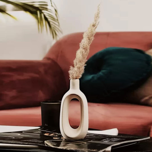 RARE BIRD Oval shape Donut Vase