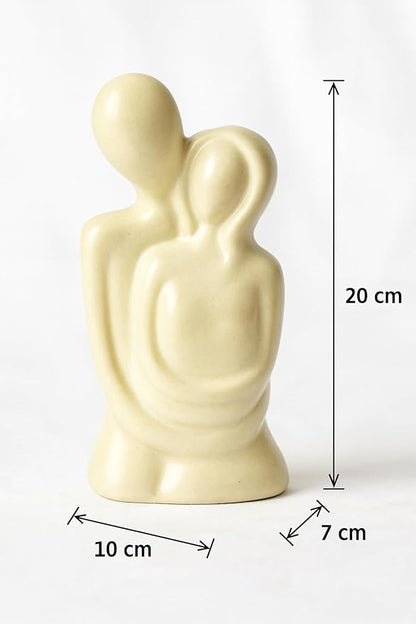 Rare Bird Ceramic Romantic Hugging Couple Statue/Figurine, Home Decor, Pack of 1 (White)
