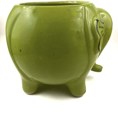 RARE BIRD CERAMIC ELEPHANT PLANTER-M