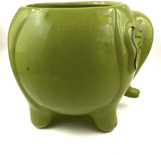 RARE BIRD CERAMIC ELEPHANT PLANTER-M
