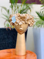 Rare Bird Decore Solution Tiara Planter (girl head) gold