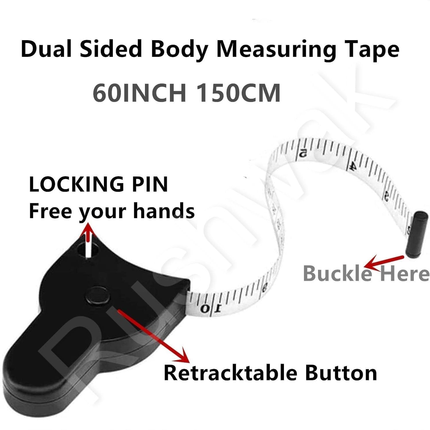Rare Bird  Body Measuring Tape with Lock Pin and Retractable Push Button 150 CM Measurement Tape Measure for Body for Fat Measurement and Weight Loss Sewing Tape Tailor Tape (Multicolor)