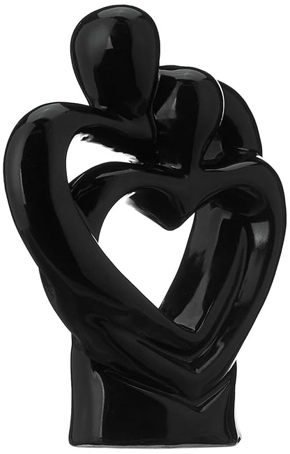 Rare Bird Passionate Romantic Couple Ceramic Statue for Home Decor (Pack of 1, Black) Visit the amazon basics Store