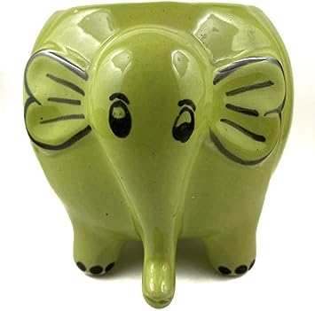RARE BIRD CERAMIC ELEPHANT PLANTER-M