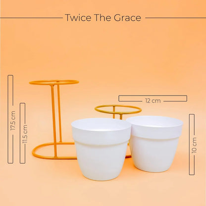 CERAMIC TABLE TOP PLANTER SET OF 2 white