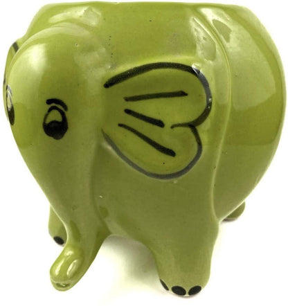 RARE BIRD CERAMIC ELEPHANT PLANTER-M