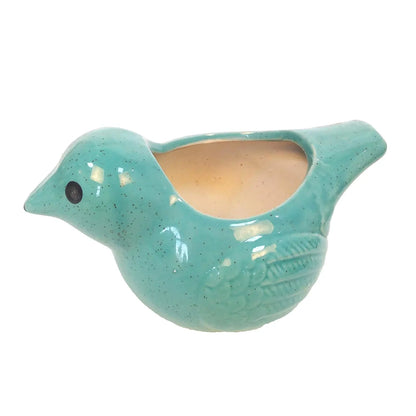 RARE BIRD Ceramic Bird Pots- Blue