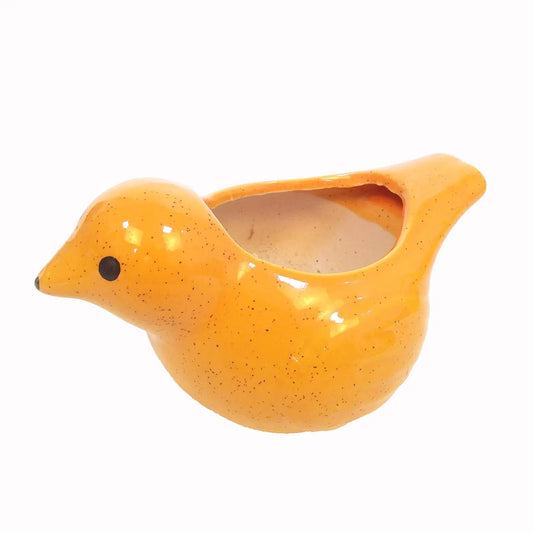 RARE BIRD Ceramic Bird Pots- Orange