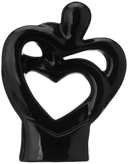 Rare Bird Passionate Romantic Couple Ceramic Statue for Home Decor (Pack of 1, Black) Visit the amazon basics Store