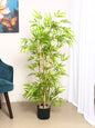 Artificial Green Bamboo Plant for Home Decor/Office Decor/Gifting | Natural Looking Indoor Plant (with Pot, 120 cm) (Green)