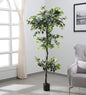 Artificial Ficus Tree, 6ft Realistic look  Plant with,Pot Faux Silk Leaves Trees and Natural Trunk for Living Room Home Office Decor Indoor (6 FEET Plants)