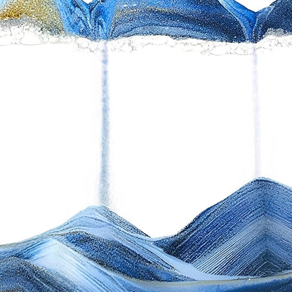 Rare Bird Moving Sand Art Picture with Stand Showpiece (Blue, 26.2 cm x 20.3 cm) - 3D Deep Sea Hourglass Flowing Sand Frame for Home Office Desk Bedroom Living Room Antique Gifting Item