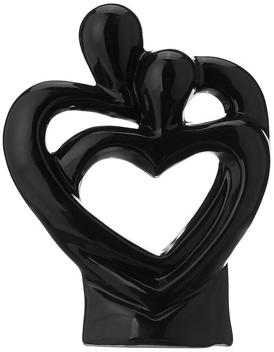 Rare Bird Passionate Romantic Couple Ceramic Statue for Home Decor (Pack of 1, Black) Visit the amazon basics Store