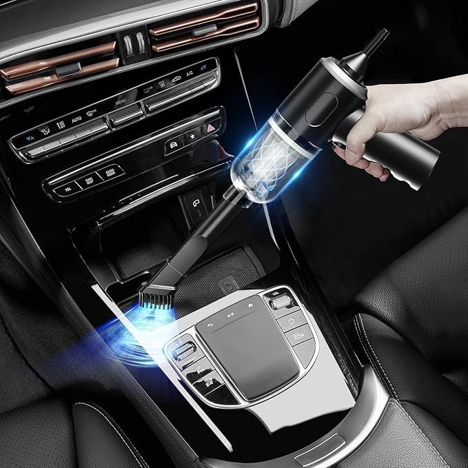 Rare Bird Car Vacuum Cleaner 2 in 1 with 3 Attachments & Blower | Cordless Handheld Vacuum Cleaner for Wet & Dry Cleaning for Home/Office/Car/Keyboard/Travel/Sofa/Office (1BLACK) (1black)