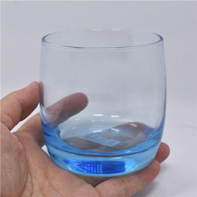 RARE BIRD glass wiskey ice blue texture set of 6