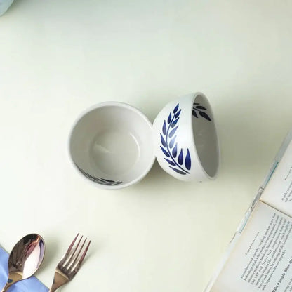RARE BIRD blue leaf bowl set 1pcs