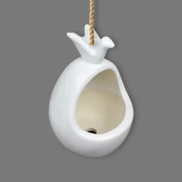 RARE bird BIRD AND NEST HANGING PLANTER WITH JUTE ROPE  