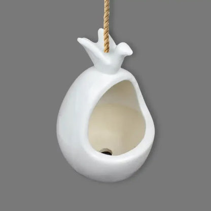 RARE bird BIRD AND NEST HANGING PLANTER WITH JUTE ROPE  