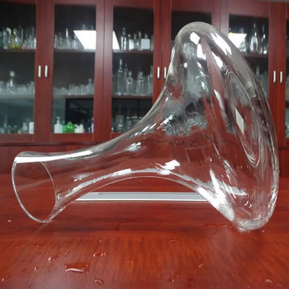 RARE BIRD International Crystal Glass Decanter Wine Goblet Dispenser, 1 L