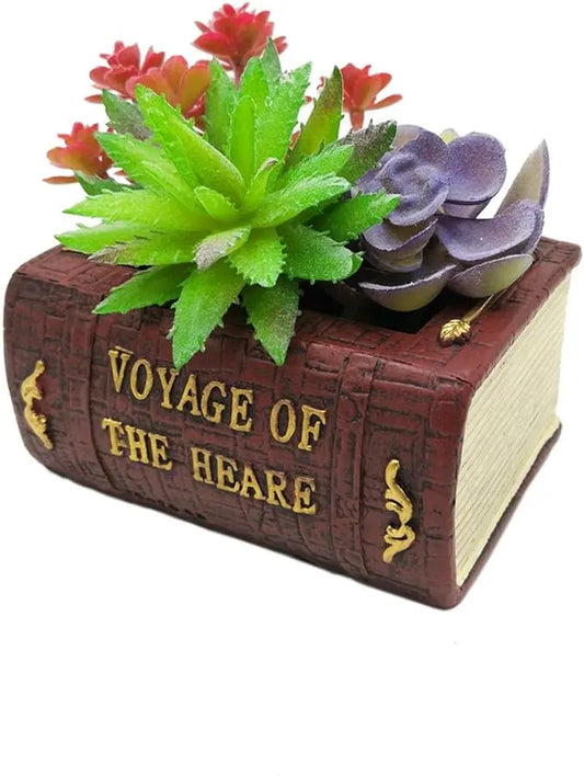RARE BIRD Garden Planter Vintage Book Flower Cactus