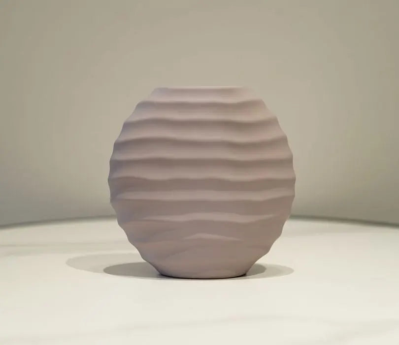 RARE BIRD Delicate Abstract Ceramic Pink Vase