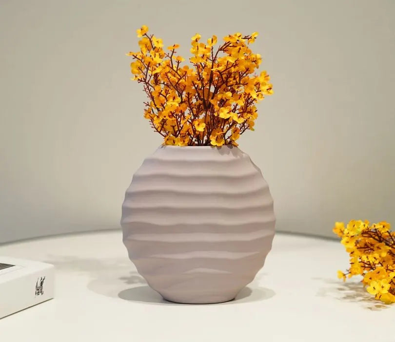 RARE BIRD Delicate Abstract Ceramic Pink Vase