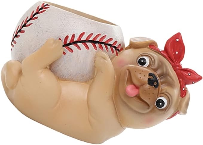 RARE BIRD Dog Shape Planter – Ceramic Desktop Succulent &amp; Flower Pot