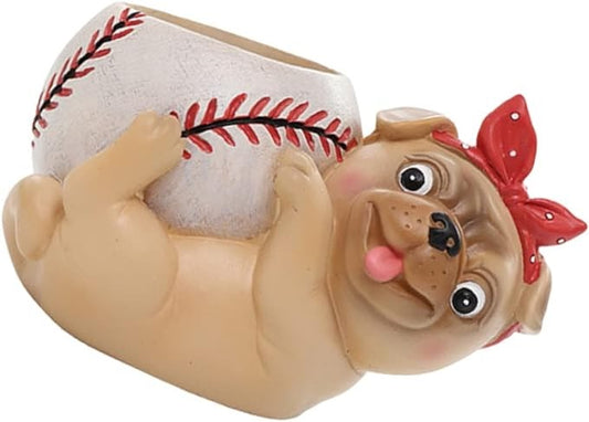 RARE BIRD Dog Shape Planter – Ceramic Desktop Succulent &amp; Flower Pot