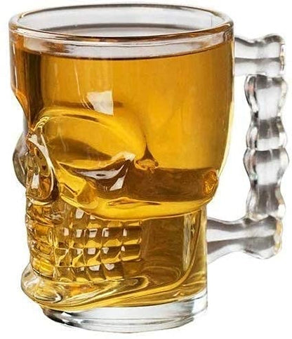 RARE BIRD Skull Skeleton Beer Glass Mug with Handle