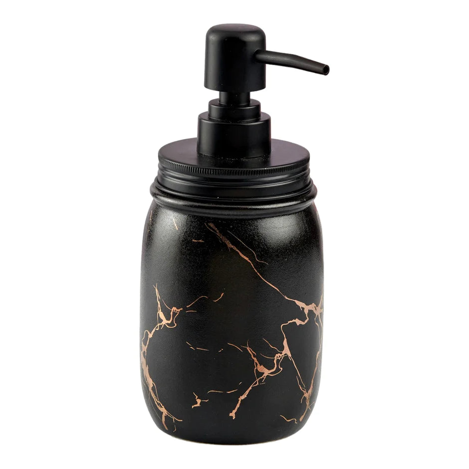 RARE BIRD Black Ceramic Soap Dispenser