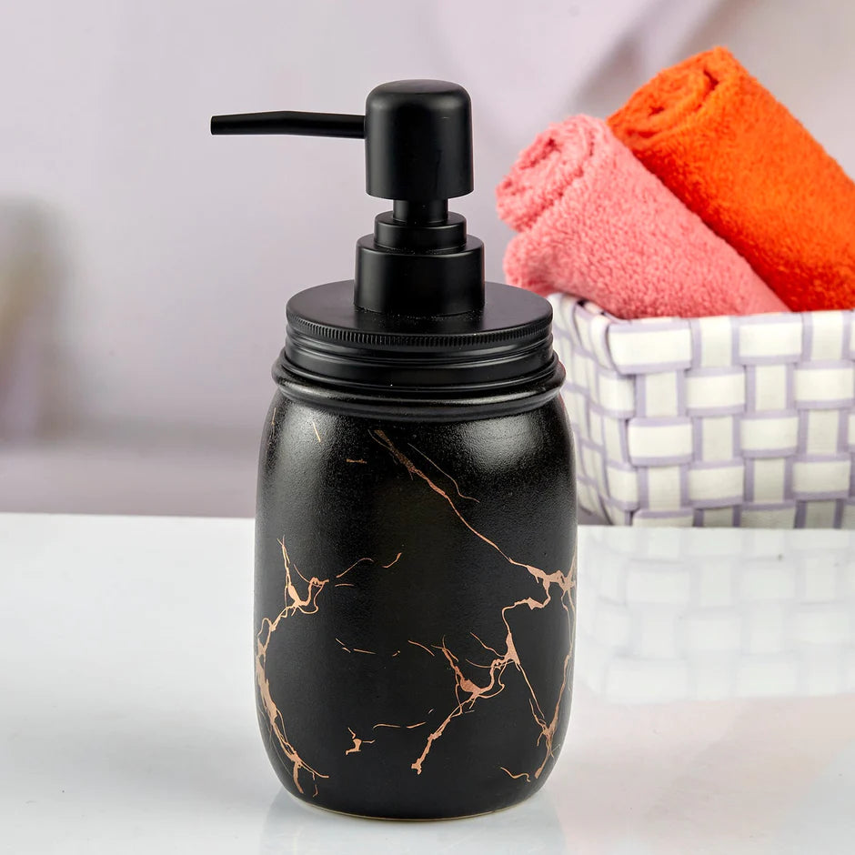 RARE BIRD Black Ceramic Soap Dispenser