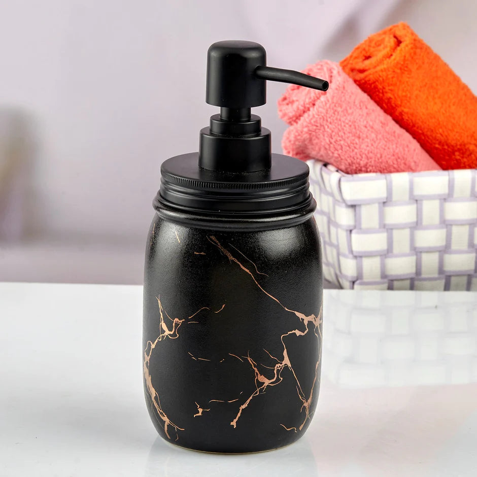RARE BIRD Black Ceramic Soap Dispenser