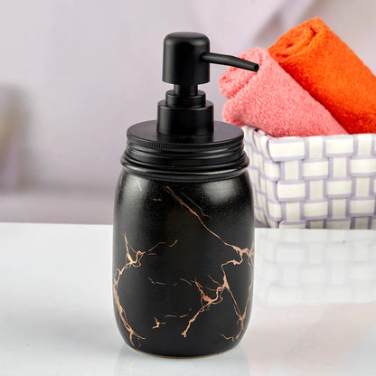 RARE BIRD Black Ceramic Soap Dispenser